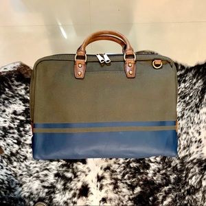 Fossil Laptop Canvas/Leather Briefcase Crossbody